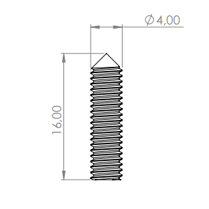 Einstellbare Stacheln 16mm